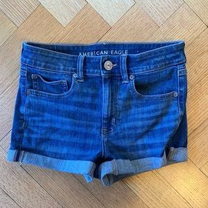 American eagle blue denim shorts